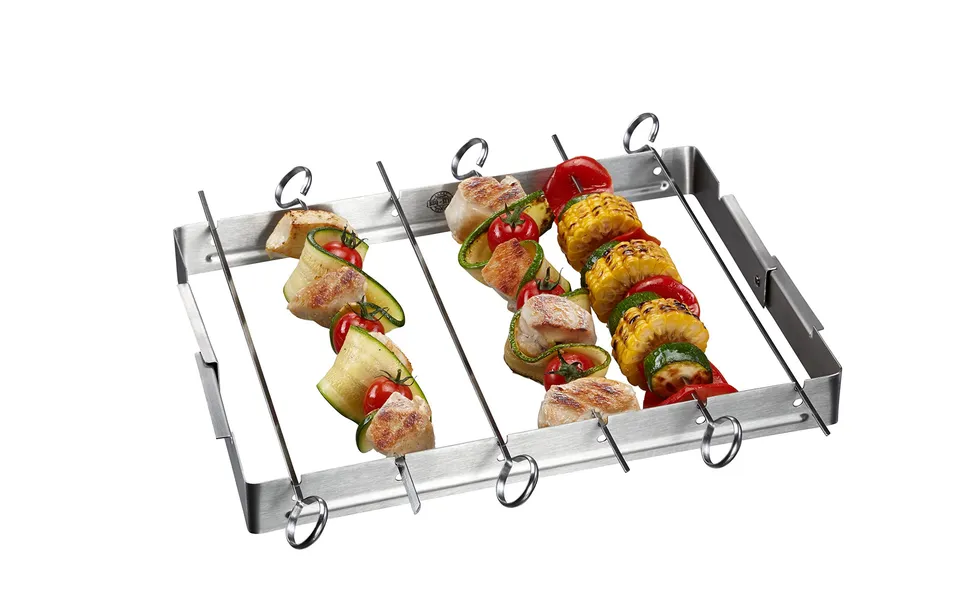 gefu-89279-rack-brochettes-barbecue-en-acier-inoxydable-34-x-33-x-3-5-cm-avec-5- image 1