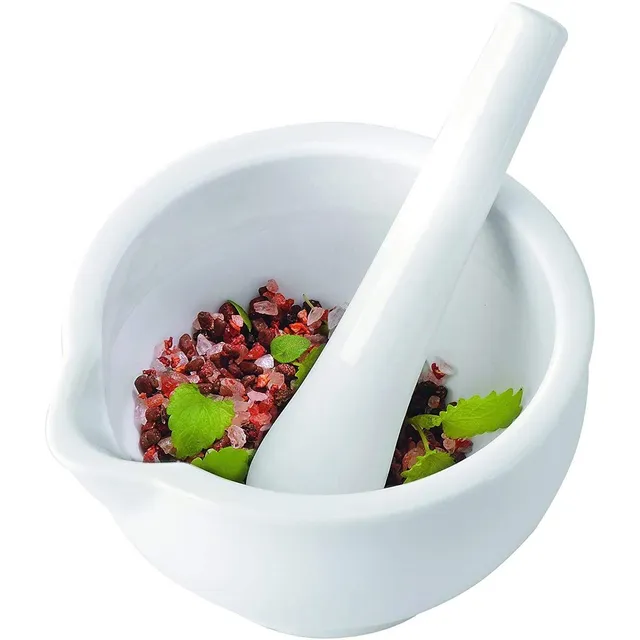 gefu-89085-mortier-en-porcelaine-130-mm-avec-piston-et-bec-verseur image 1