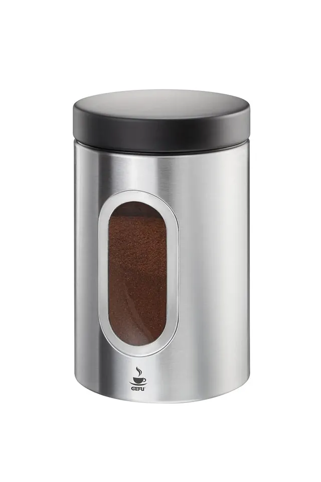 gefu-ge16340-piero-bo-te-caf-inox-500-g-avec-verre-de-contr-le-11-x-11-x-17-cm image 1
