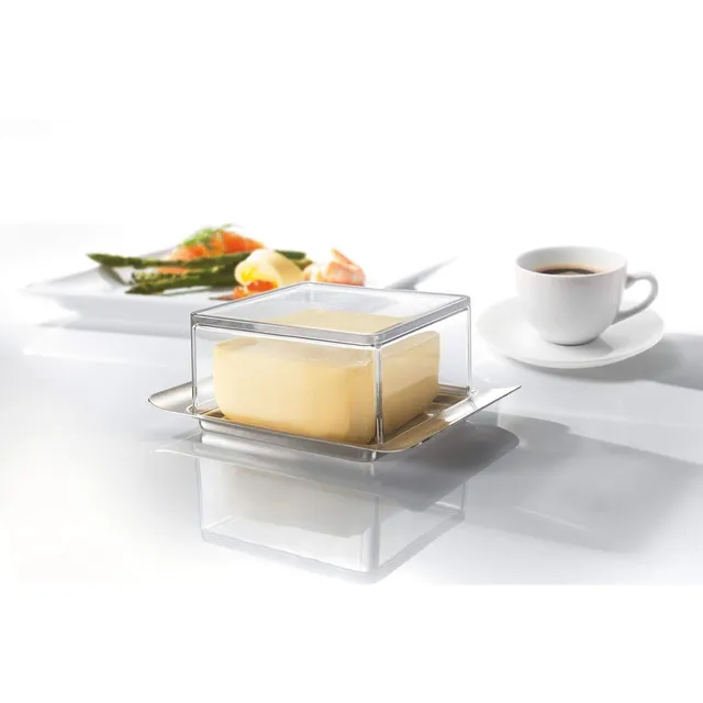 gefu-beurrier-brunch-125-g-cloche-transparente-et-plateau-inox-pour-porte-de-r-f image 1