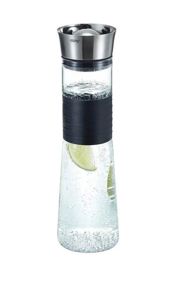 gefu-cascada-35270-carafe-eau-verre-et-inox-1-l-avec-bouchon-boule-et-filtre image 1