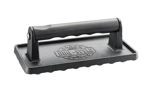 gefu-poids-viande-noir-gf89334-avec-poign-e-en-bois-pour-cuisson-homog-ne image 1