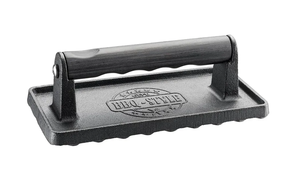 gefu-poids-viande-noir-gf89334-avec-poign-e-en-bois-pour-cuisson-homog-ne image 1