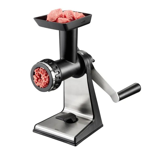 gefu-gf19090-transforma-hachoir-viande-manuel-en-acier-inoxydable-avec-entonnoir image 1