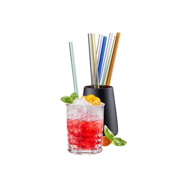 gefu-future-lot-de-8-pailles-r-utilisables-en-verre-borosilicate-23-cm-avec-bros image 1