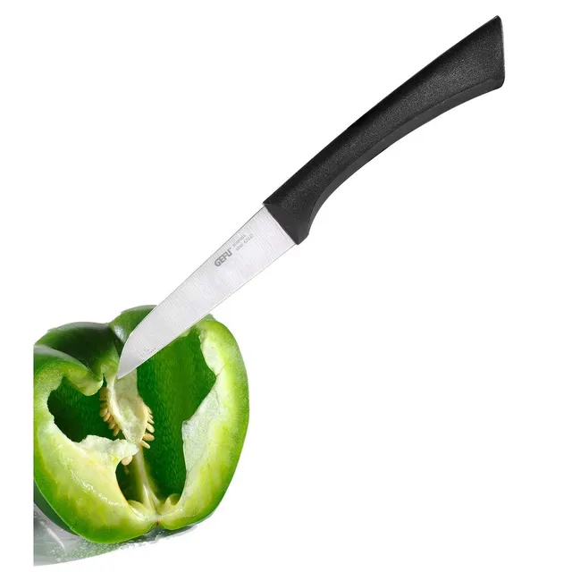 gefu-ge13810-senso-couteau-l-gumes-lame-acier-8-5-cm-manche-ergonomique-noir image 1