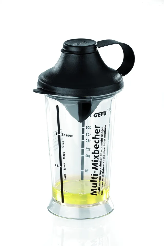 gefu-ge14470-shaker-doseur-multi-usages-plastique-blanc-300-ml-mesurer-mixer-et- image 1