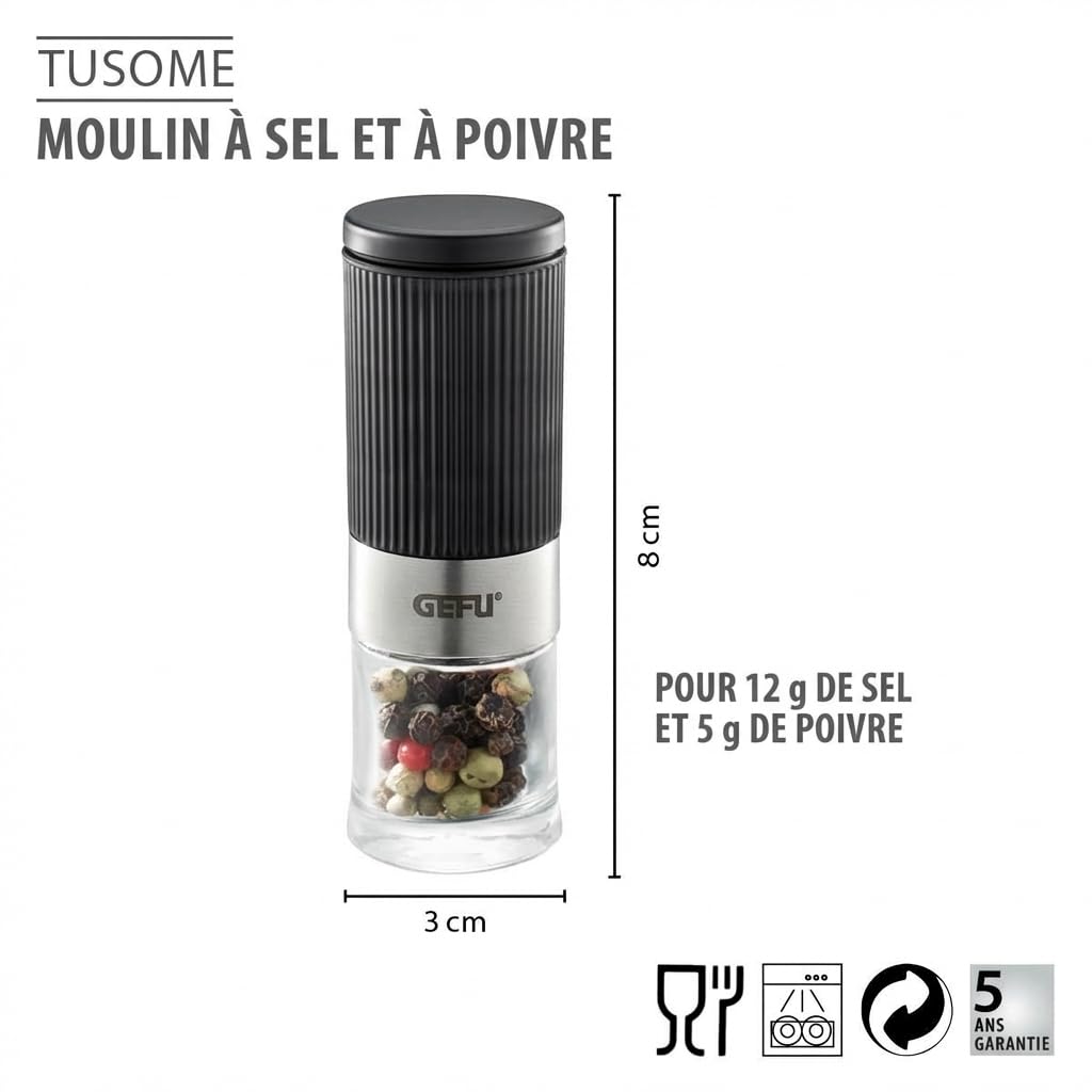 gefu-gf34621-tusome-duo-moulin-poivre-et-sel-avec-2-mini-moulins-pices-et-suppor image 3