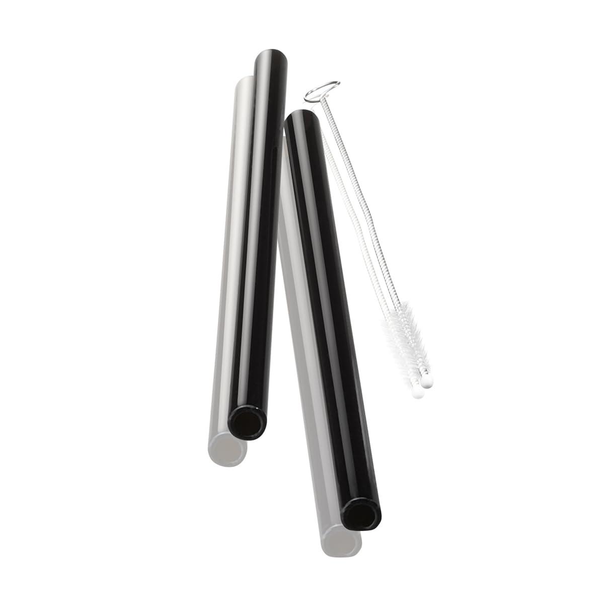 gefu-set-de-4-pailles-r-utilisables-en-verre-noir-18-cm image 3