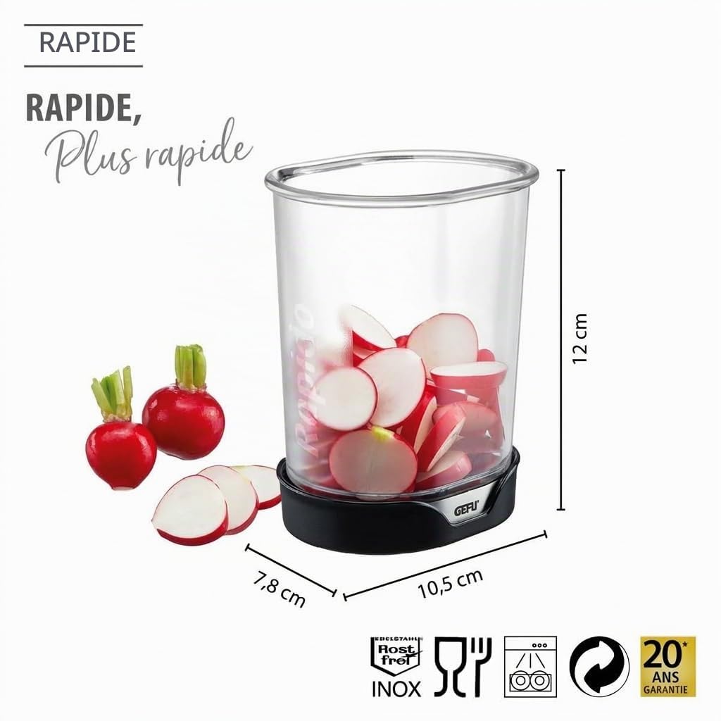 gefu-rapido-13422-coupe-rondelles-manuel-avec-bac-de-r-cup-ration-transparent image 4