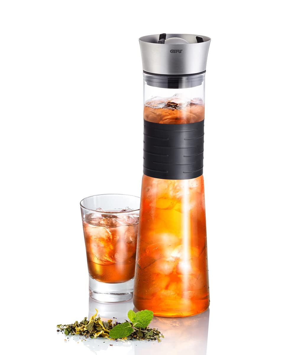 gefu-cascada-35270-carafe-eau-verre-et-inox-1-l-avec-bouchon-boule-et-filtre image 2
