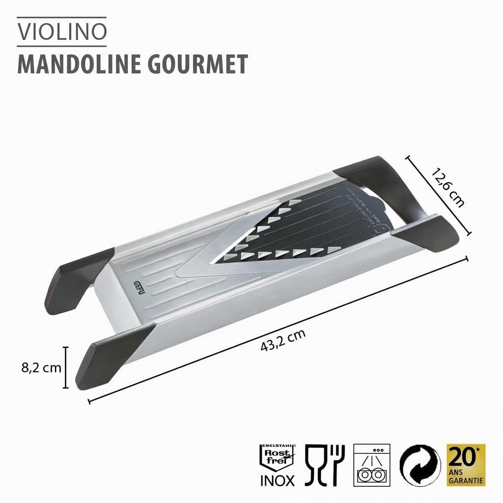 gefu-ge55700-violino-mandoline-en-acier-inoxydable-avec-3-modules-de-coupe-inter image 2