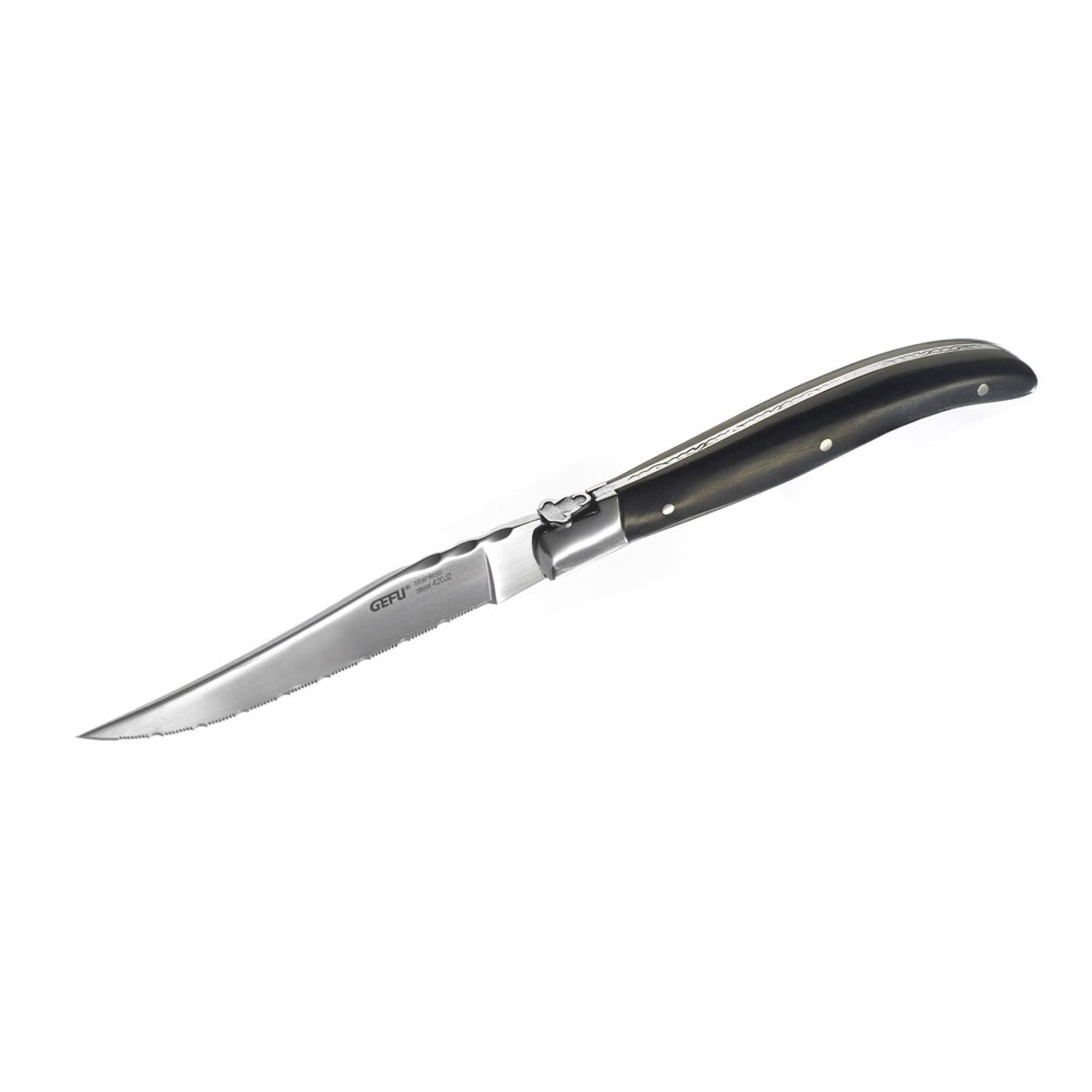gefu-13940-set-de-4-couteaux-steak-basco-lame-dent-e-avec-coffret-en-bois-de-pin image 2
