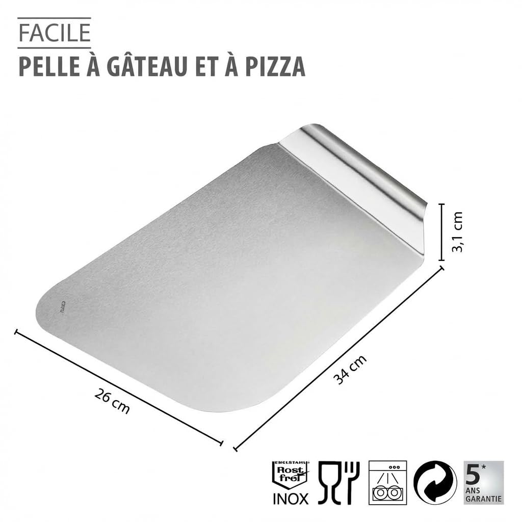 gefu-ge14400-easy-palette-tarte-et-pizza-en-acier-inoxydable-36-5-x-25-2-cm image 2