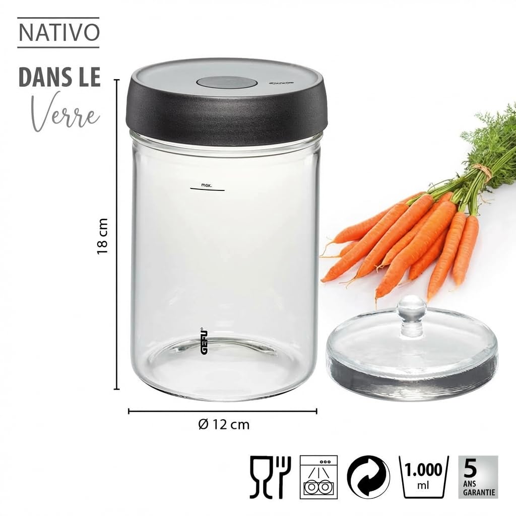 gefu-nativo-bocal-fermenter-1-l-en-verre-avec-vanne-ferment-vent-2-en-1-et-poids image 3