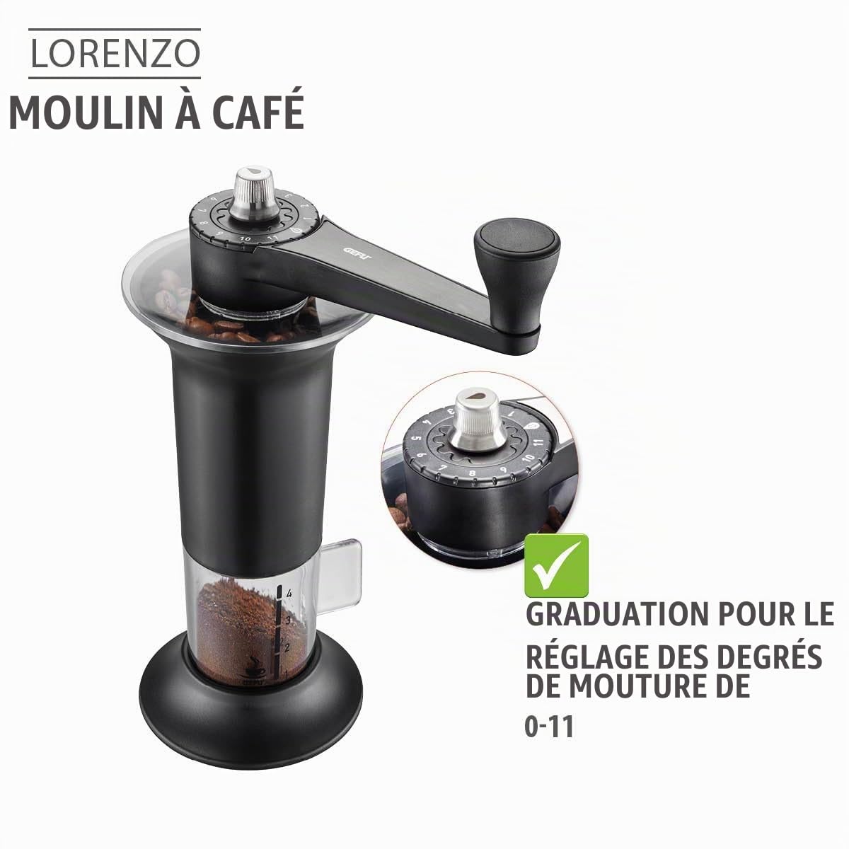 gefu-lorenzo-moulin-caf-lectrique-noir-avec-meules-en-acier-inoxydable image 5