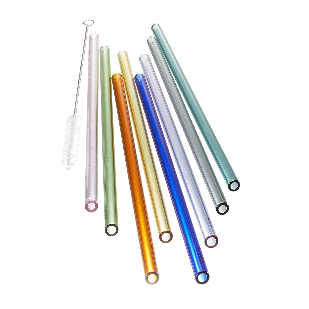 gefu-future-lot-de-8-pailles-r-utilisables-en-verre-borosilicate-23-cm-avec-bros image 2