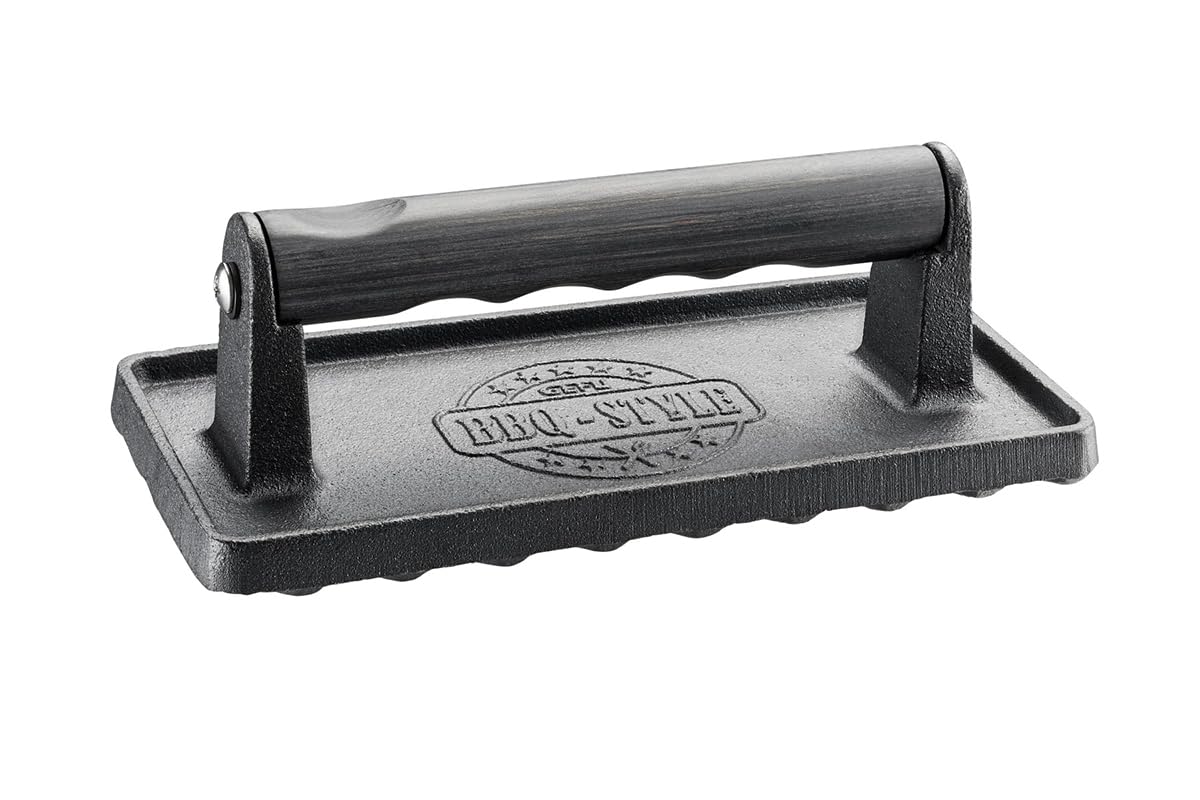 gefu-poids-viande-noir-gf89334-avec-poign-e-en-bois-pour-cuisson-homog-ne image 1