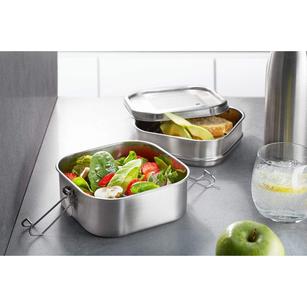 gefu-endure-bo-te-repas-double-tage-lot-de-3-acier-inoxydable-et-plastique-argen image 3