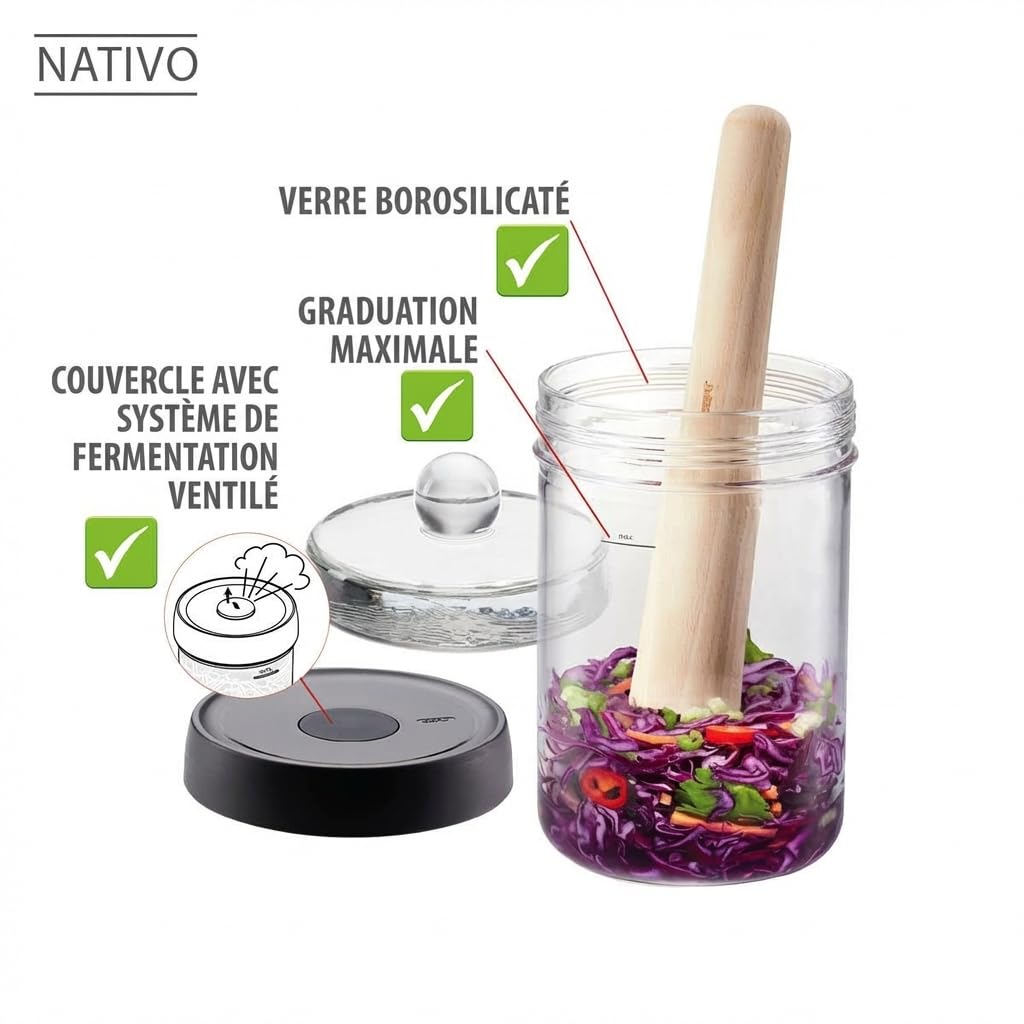 gefu-nativo-bocal-fermenter-1-l-en-verre-avec-vanne-ferment-vent-2-en-1-et-poids image 4