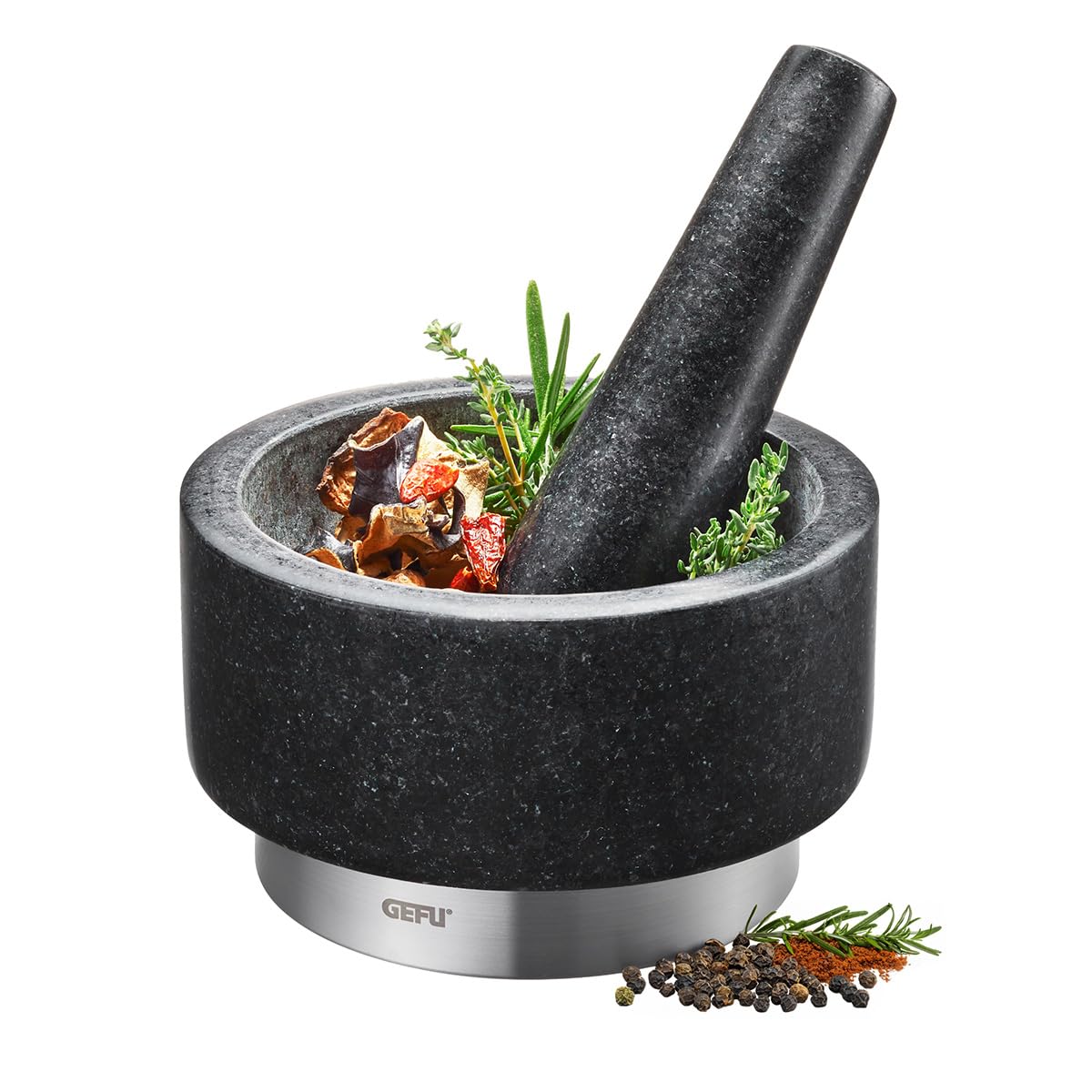 gefu-x-plosion-mortier-en-granit-naturel-avec-pilon-ergonomique-pour-broyer-les- image 1