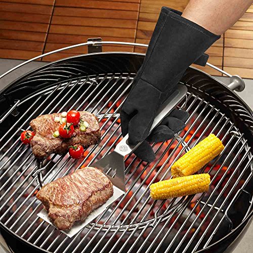 gefu-89246-gant-barbecue-en-daim-noir-34-cm-avec-doublure-coton-et-illet-de-susp image 4