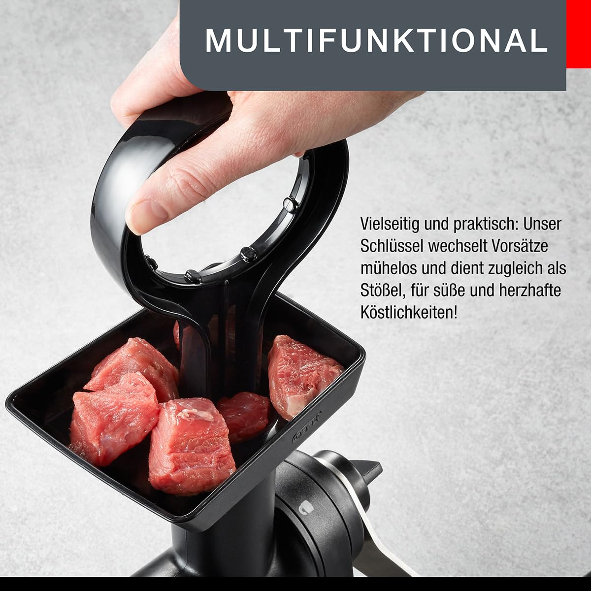 gefu-gf19090-transforma-hachoir-viande-manuel-en-acier-inoxydable-avec-entonnoir image 3