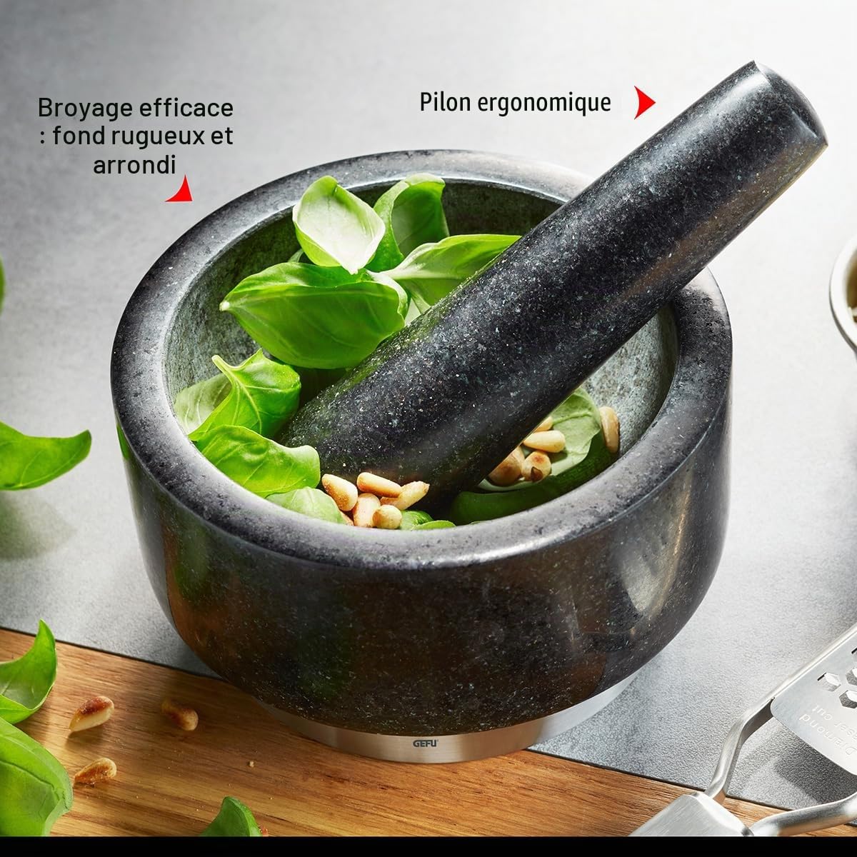 gefu-x-plosion-mortier-en-granit-naturel-avec-pilon-ergonomique-pour-broyer-les- image 2