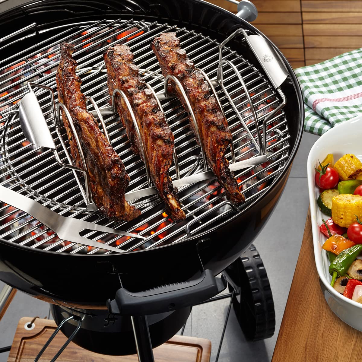 gefu-ge89248-accessoire-support-c-tes-pour-barbecue-en-acier-inoxydable-40-cm image 3