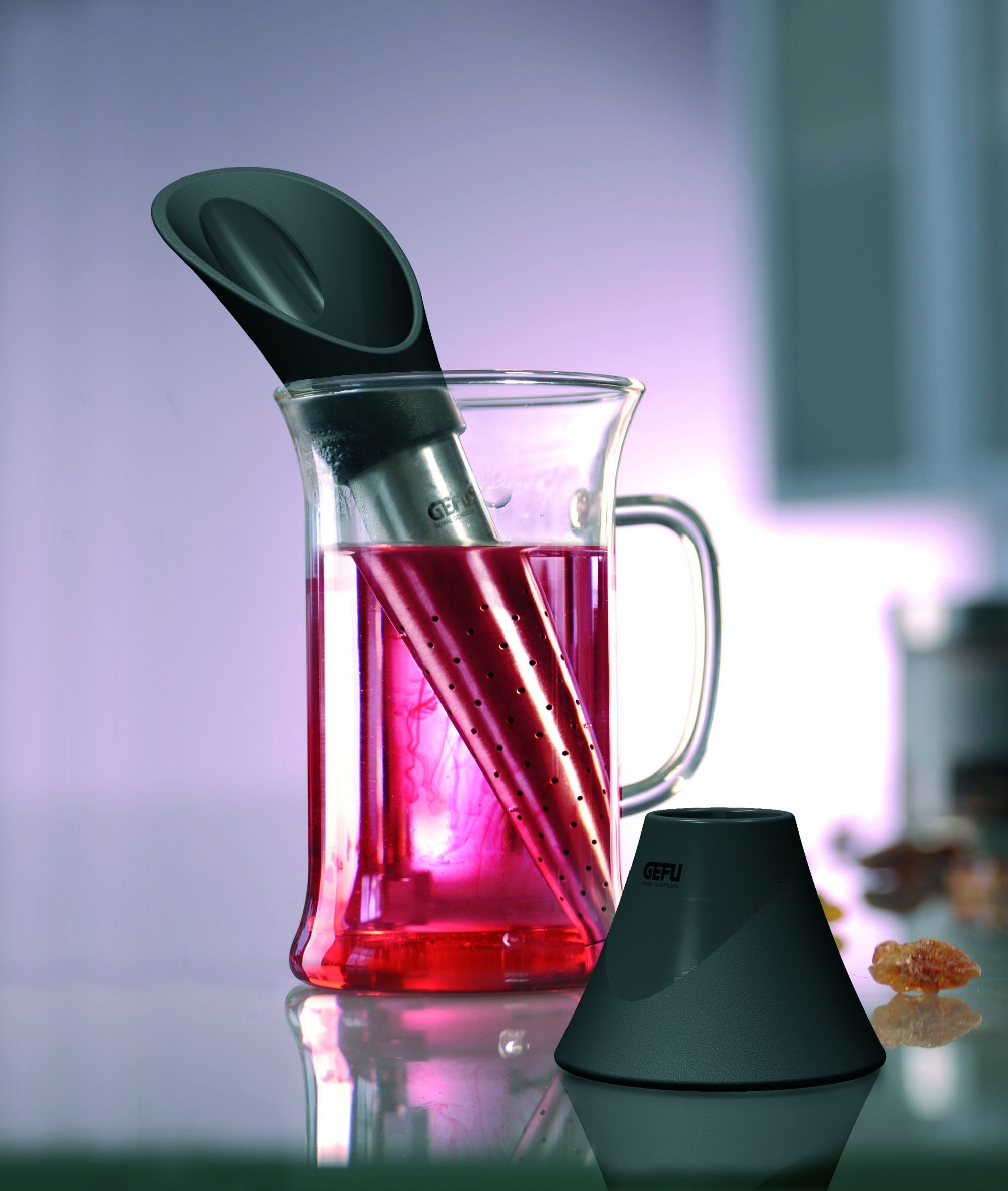 gefu-ge12870-tealeaf-infuseur-th-en-acier-inoxydable-noir-avec-entonnoir-doseur- image 2