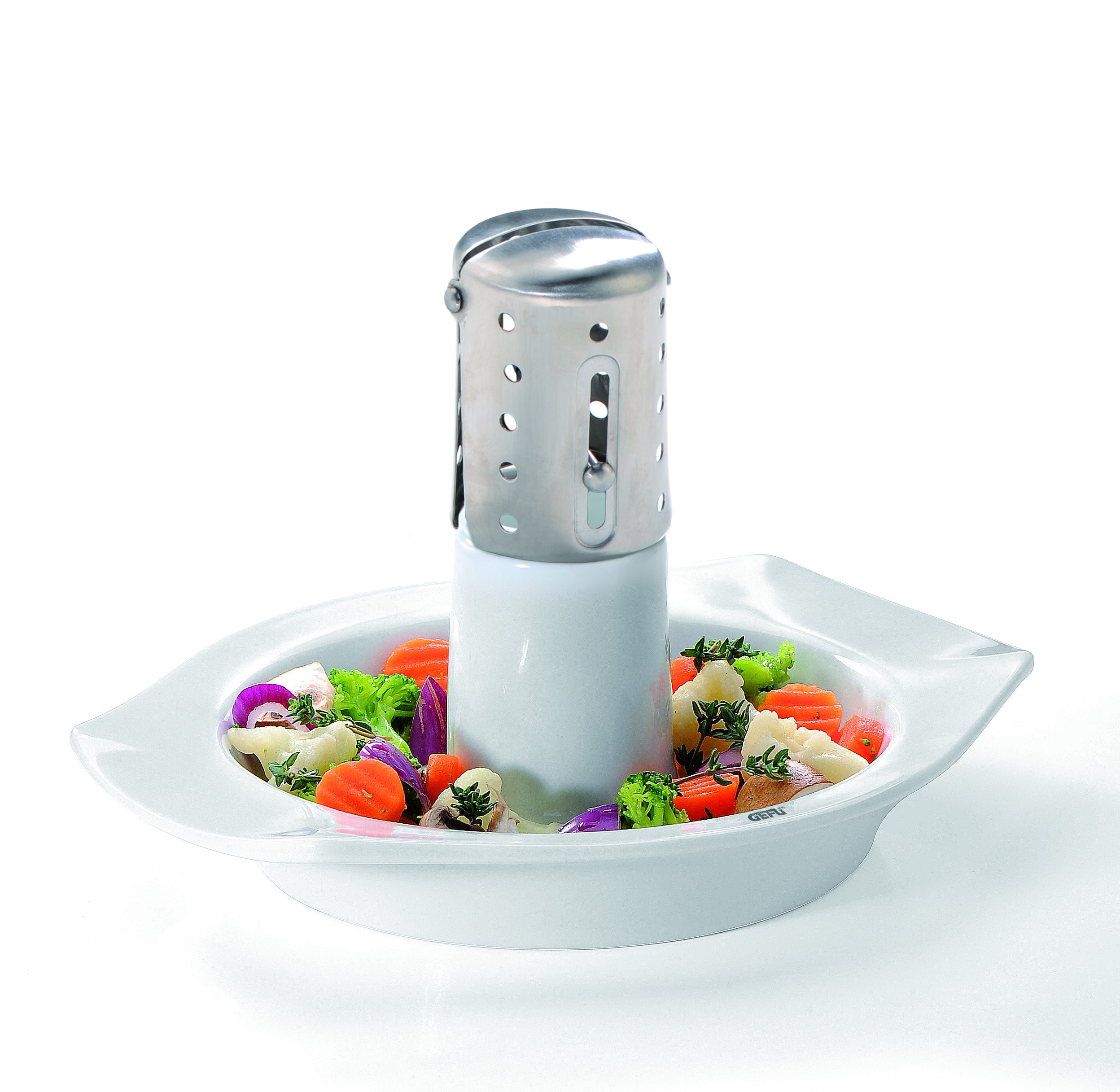 gefu-ge15440-superb-r-tissoire-poulet-porcelaine-et-acier-inoxydable-blanc-avec- image 2