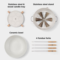 chef-n-sweet-spot-kit-fondue-au-chocolat-et-fromage-avec-chauffe-bougie-sans-fil image 3